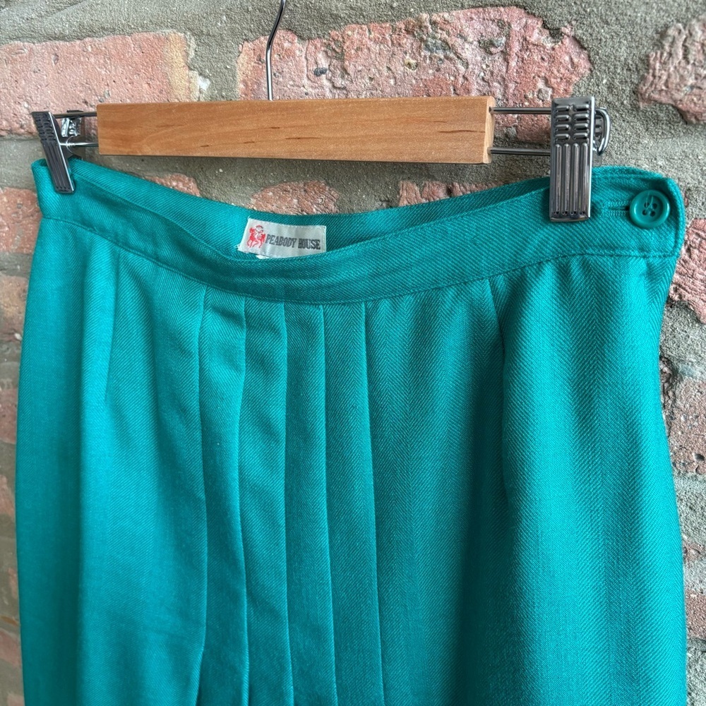 Vintage Teal Pleated Skirt fit women medium - Picture 3 of 8